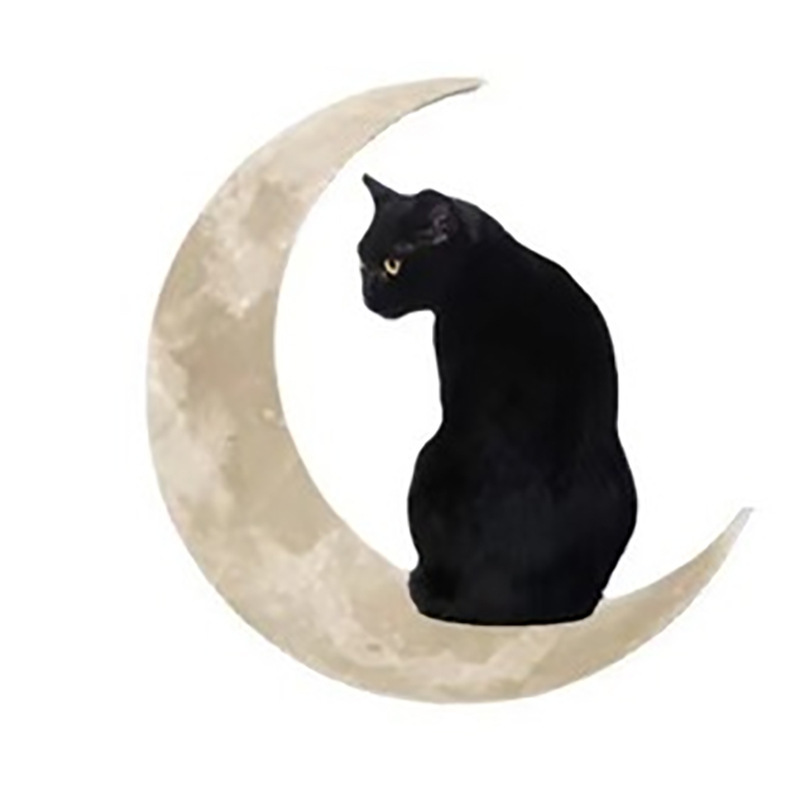 现货Moon Black Cat金属月亮猫摘星猫剪影墙饰室内装饰工艺品批发详情图5