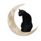 月亮猫摘星剪影装饰/墙壁装饰/室内装饰/铁艺装饰白底实物图