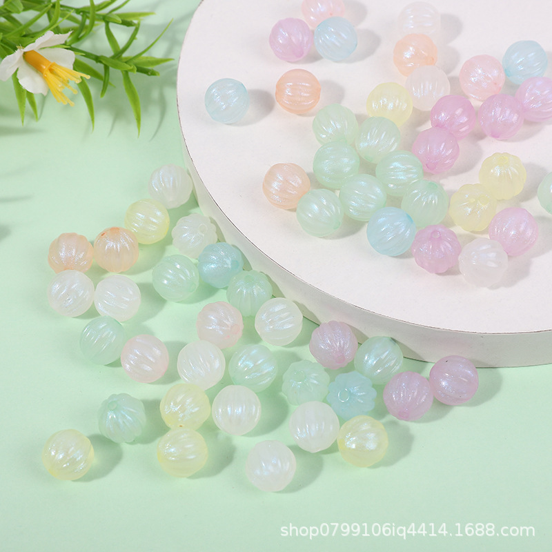 Colorful acrylic Mermaid Mermaid luminous watermelon pumpkin scattered beads DIY beaded bracelet necklace material jewelry accessories