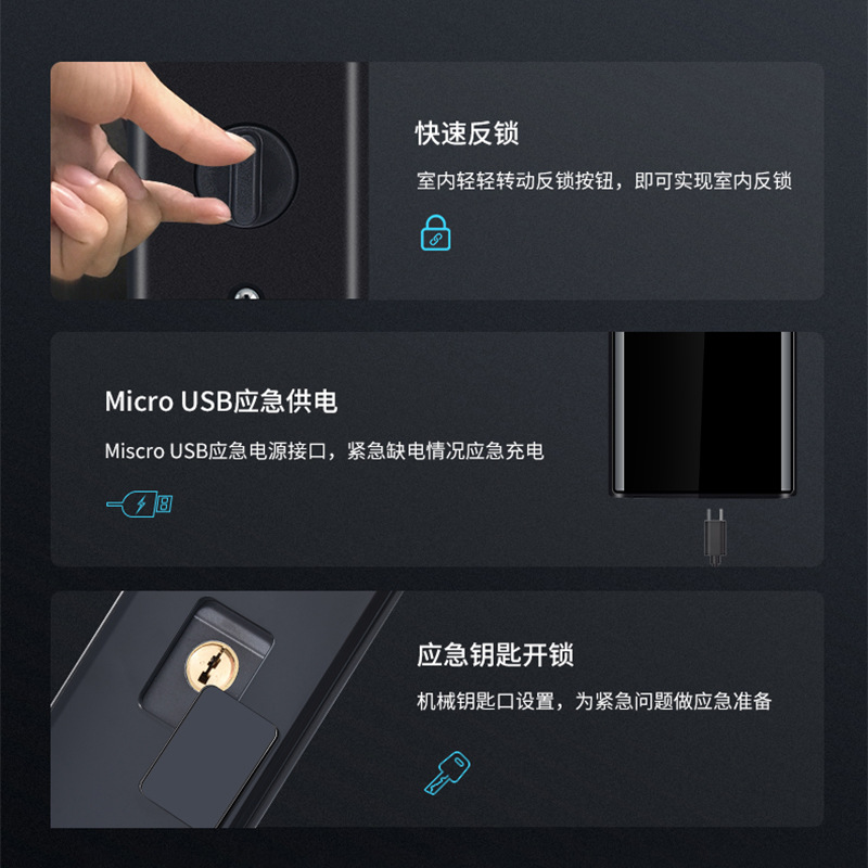 Home Smart Lock Hotel Smart Lock Remote Dynamic Code Lock Fingerprint Lock Induction Code Lock Smart Door Lock details Picture