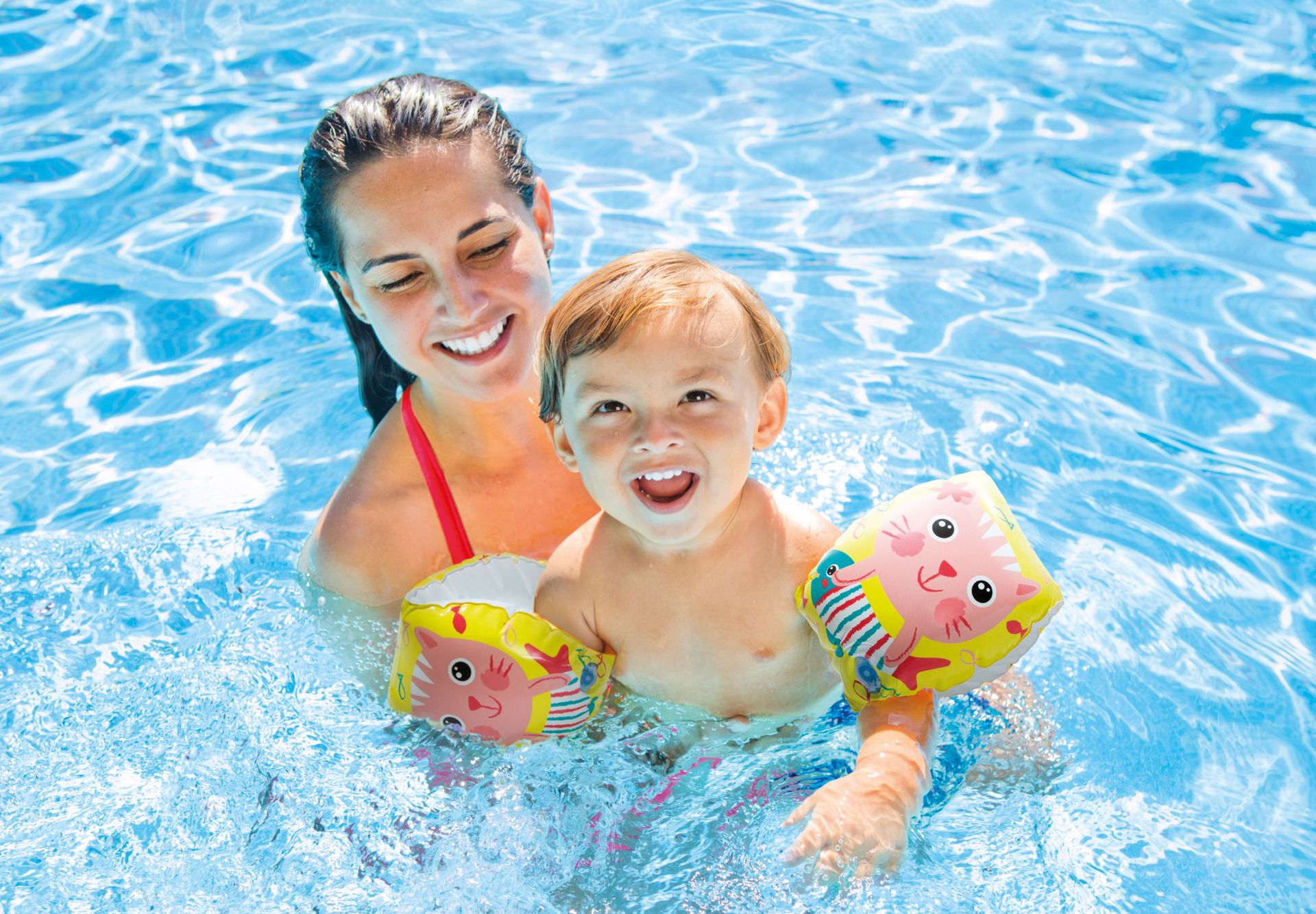 NTEX 56665 Children's inflatable swimming vest arm ring, big kids training water sleeve, baby pool buoyancy, armpit ring Specification image