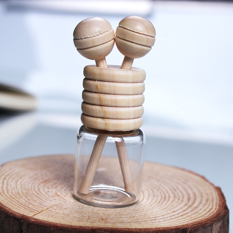 New wholesale Instagram simple and good-looking round wooden lid volatilizing stick rattan non-flammable scented perfume glass bottle Item Picture
