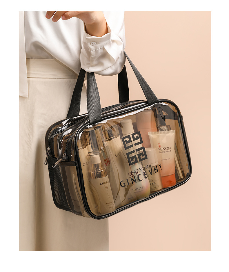 pvc双层干湿分离游泳包加厚隔层透明洗浴防水健身包洗漱包化妆包详情10