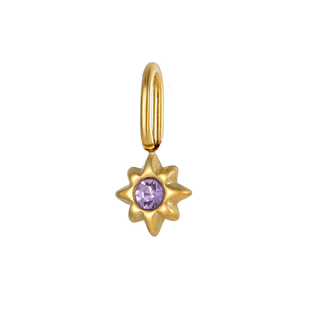 European and American cross-border exquisite titanium steel style micro-inlaid octagonal star diy pendant accessories, earrings, necklaces, jewelry accessories, pendants pic 8