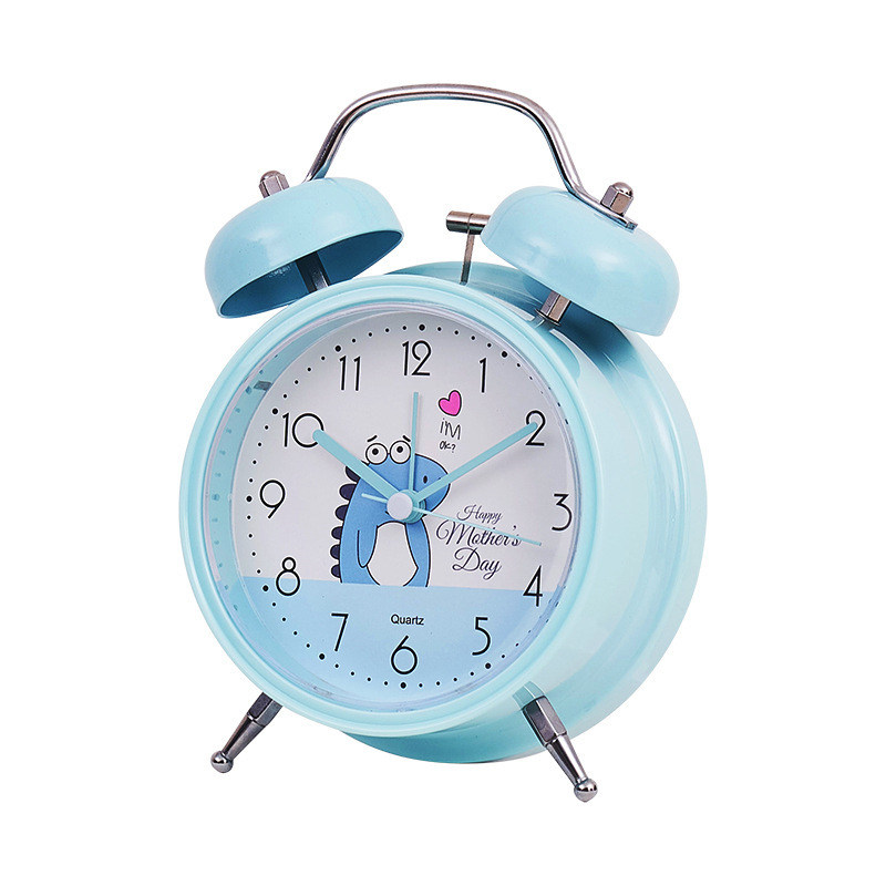 New Student Alarm Clock Cute Style Bell Bell Mute Bedside Clock With Light 4 