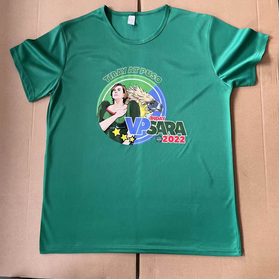 Yiwu liling fábrica barato poliéster camiseta en blanco elección presidencial cuello redondo manga corta campaña ropa poliéster campaña Specification image
