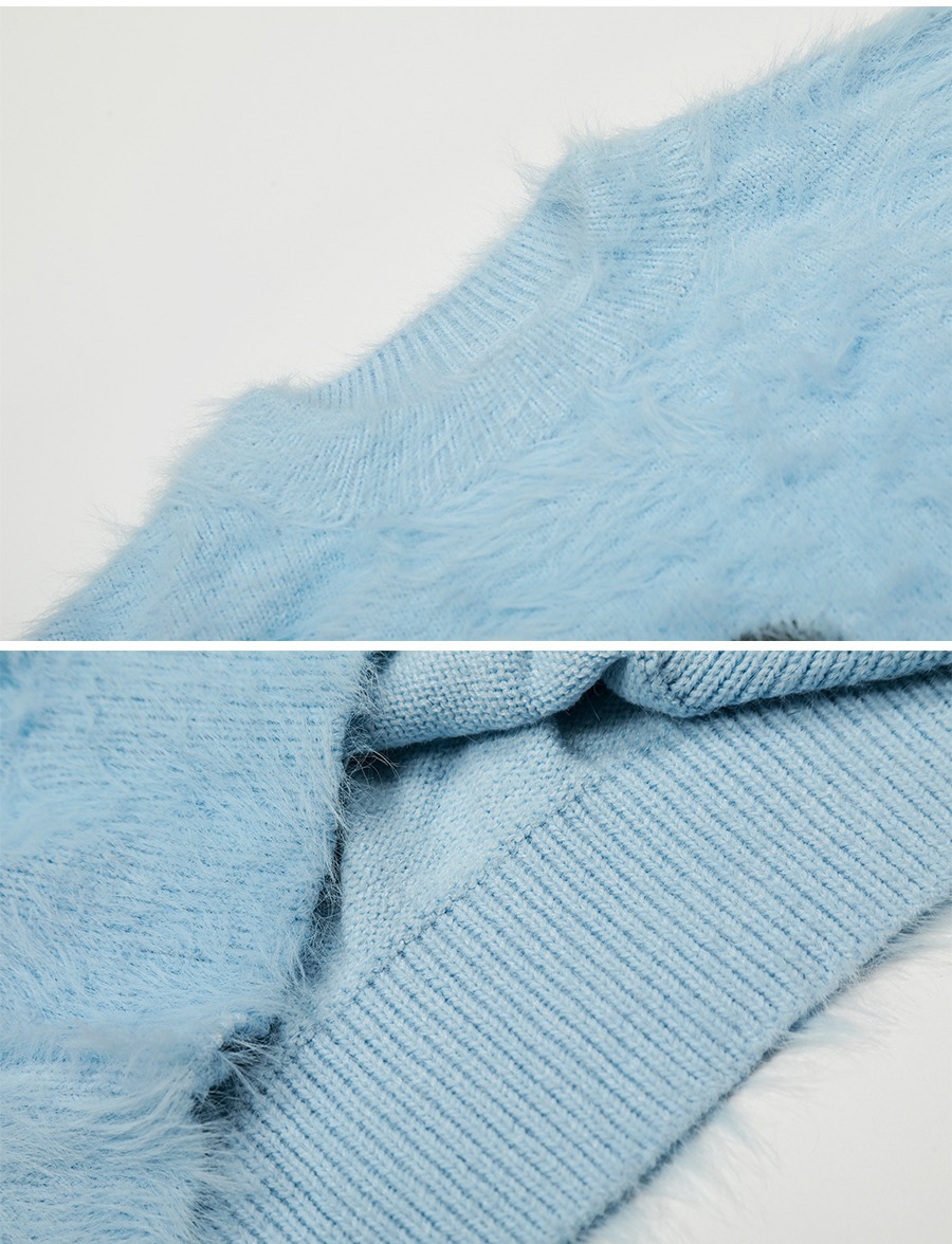 跨境外贸粉色狗狗毛衣女叠穿保暖温柔慵懒氛围感软糯针织休闲上衣详情6