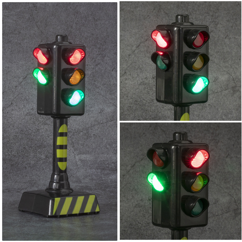 Simulation traffic light toy, real-person voice broadcast traffic signal light, little boy early education sound and light toy ornament details Picture