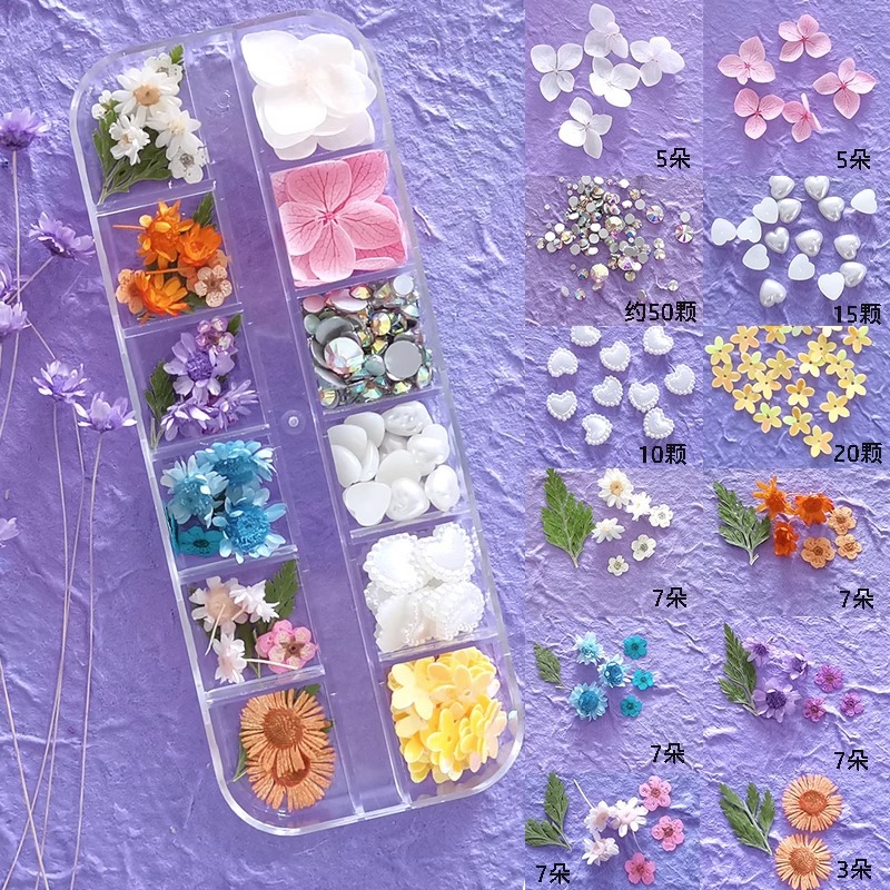 Face dried flower butterfly makeup Face Glitter Face Drill Face Applique Face Eye makeup Children's stage makeup
