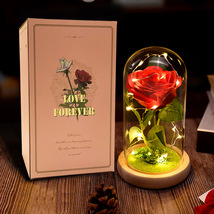 永生花玻璃罩礼品盒送女友老婆闺蜜520礼物情人节仿真玫瑰干花束