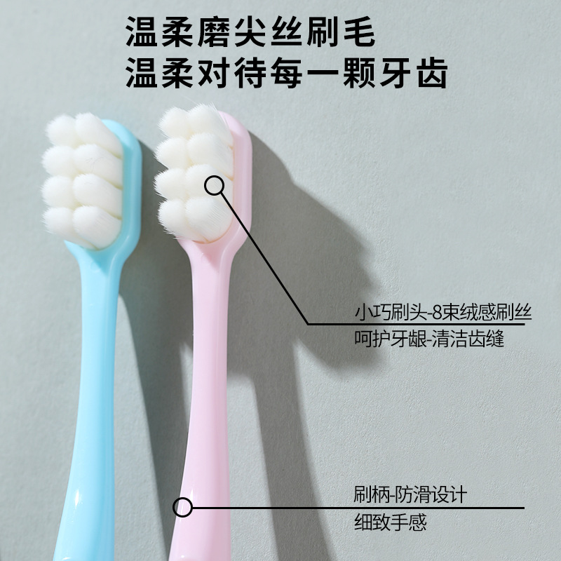 8 Bundles Of Yunrowan Toothbrush Adult Home Soft Toothbrush Couples Advanced Toothbrush Independent Packaging Manufacturers Wholesale Specification drawing