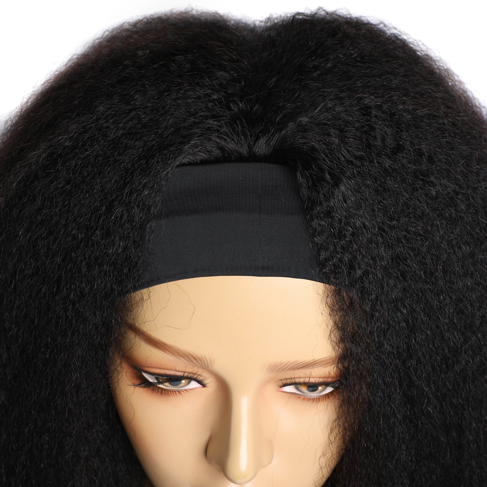 European and American export style headscarves, wigs, human hair with yaki pattern, long hair, black brocade hair products Application Scenario