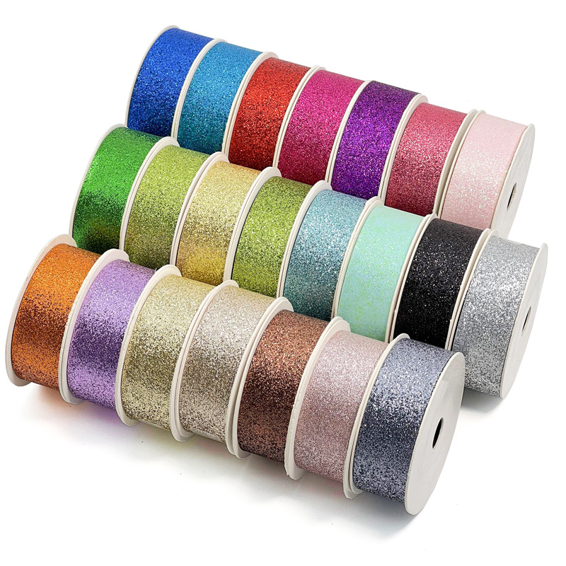 多尺寸单面彩色亮光粉丝带包装彩带丝带吧唧托珠光丝带缎带批发