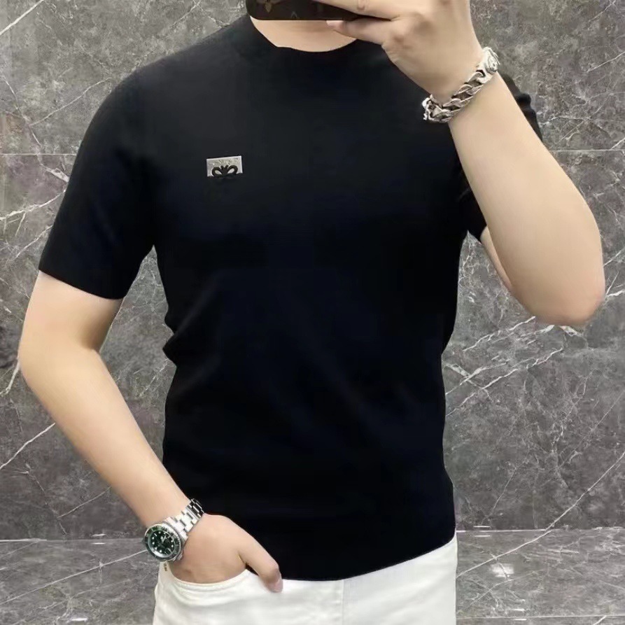 Spring/Summer 2023 new men's ice linen short-sleeved fashionable and versatile light luxury top dropshipping Application Scenario