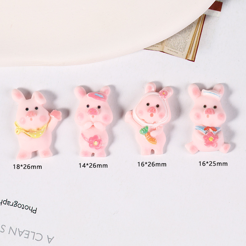Resin accessories, cartoon cute little pigs, diy cream glue phone cases, patches, water cups, storage boxes, hair accessory materials Specification image