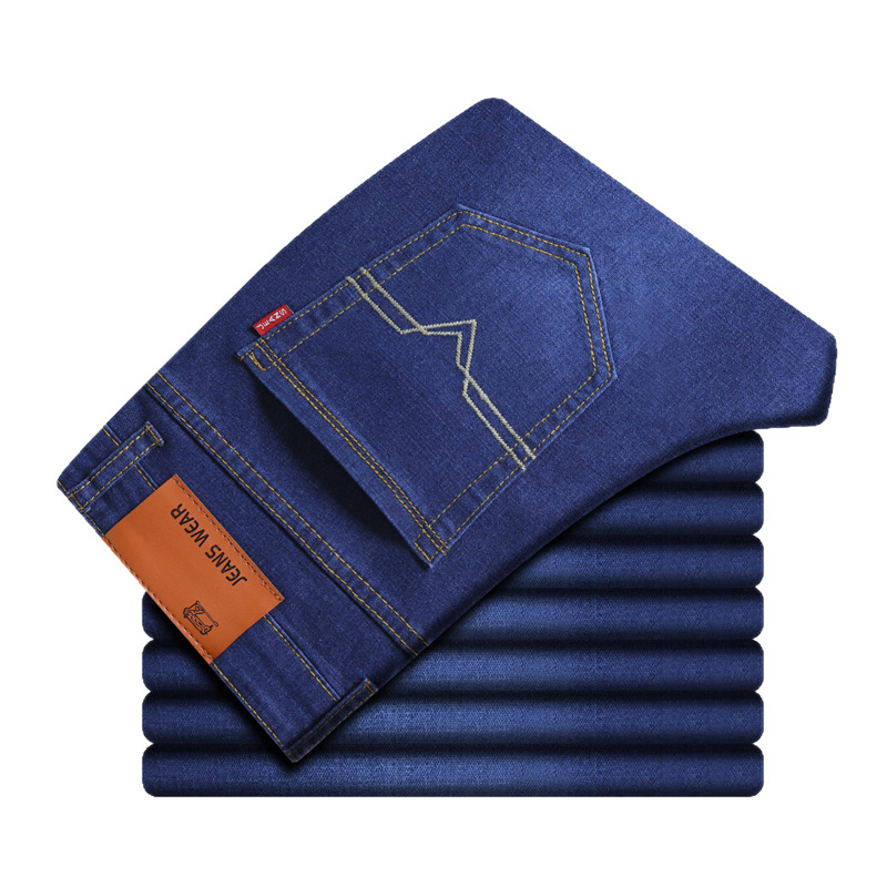 Spring jeans for men, straight-leg loose stretch pants, casual long pants, Korean-style slimming, versatile and trendy jeans Item Picture