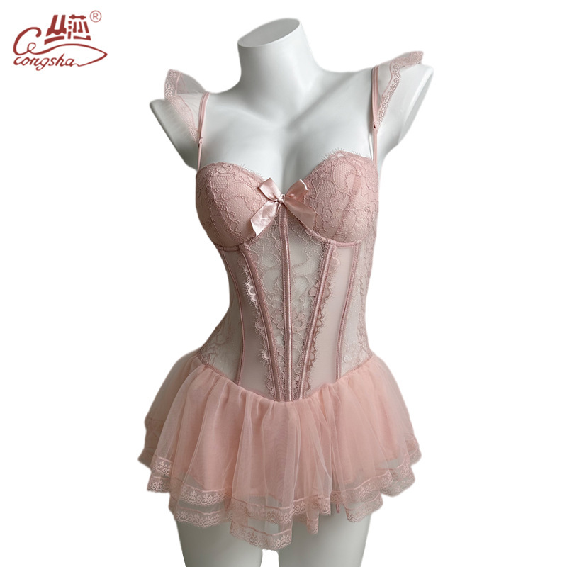 Cong Sha new corset waist gathering corset chest vest sexy underwear lace temptation corset set women Item Picture