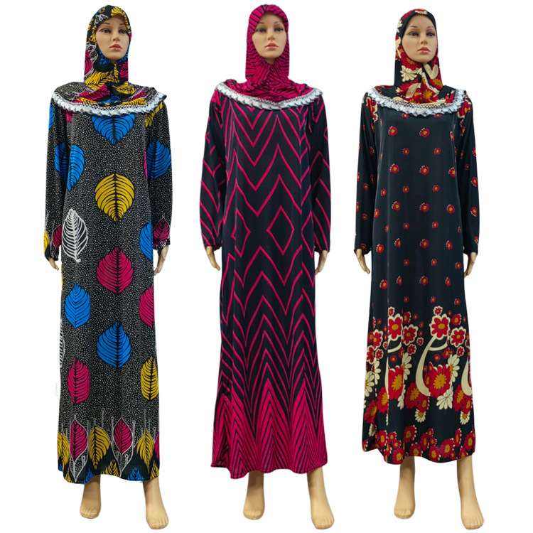 Cross-Border Middle East Arab Women's Long Dress Fast Sell Through Amazon Hooded Worship Toga Nation Abaya