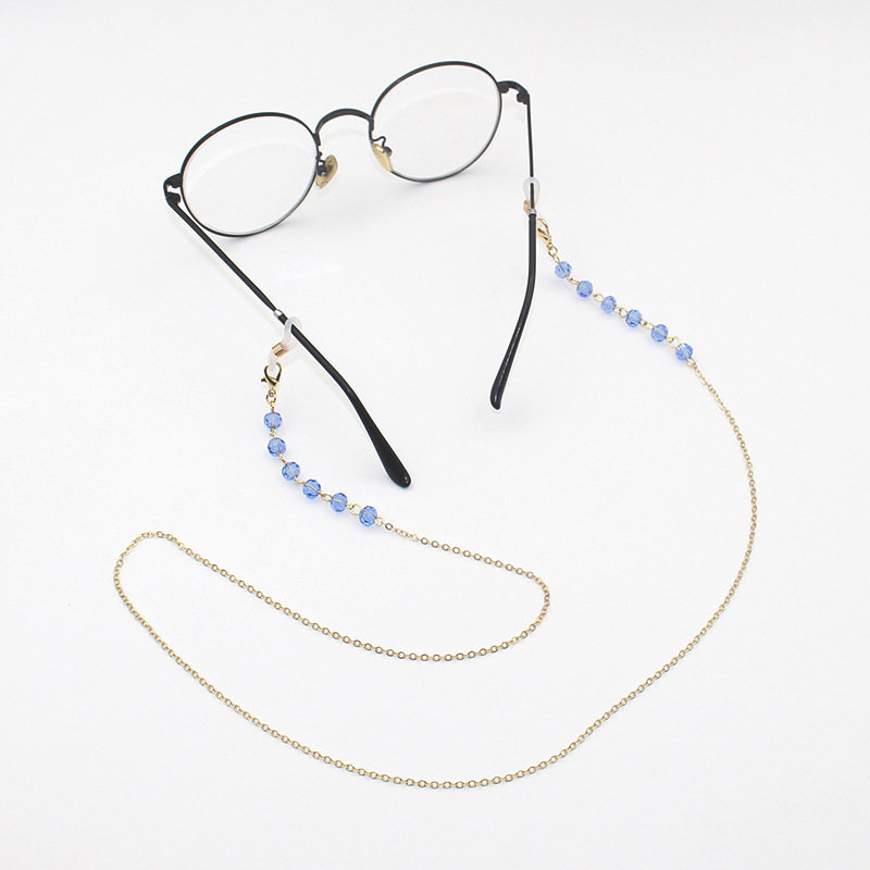 Summer glasses with lanyards, high-end look, beaded anti-slip metal glasses chains, mask chains, sunglasses chains, accessories for women Specification image