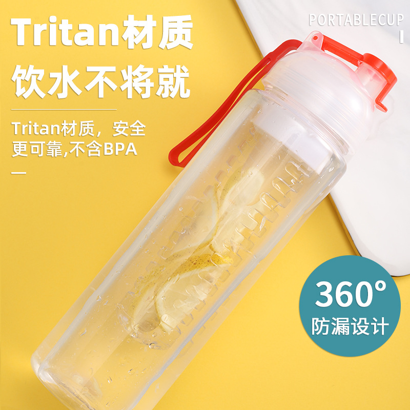 Cross-Border Explosive Plastic Cup Large Capacity Sports Water Cup Tea Separation Plastic Fruit Tea Cup Activity Gift Cup Wholesale Application Scenario