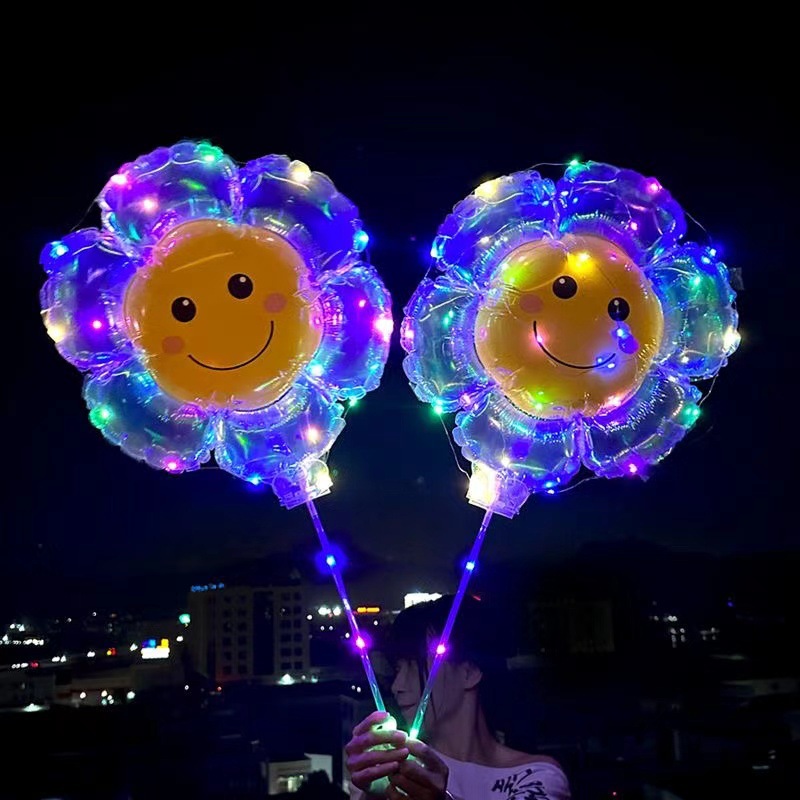 Luminous hand-held net red new magic night market kindergarten to push small gifts birthday decoration stall dolphin balloon details Picture