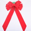 Christmas decoration flocked bow Christmas tree pendant 5.5CM bow Christmas supplies 12/ pack in stock Specification image