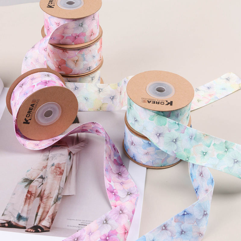 Color-Changing Iris Webbed Hair Accessory Diy Gift Flower Packaging Straw Hat Bow Floral Ribbon Specification drawing