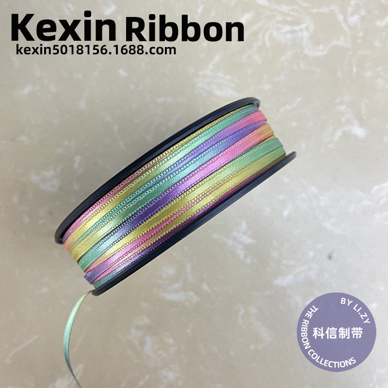 T! South Korea Imported Webbing 3Mm Rainbow Polyester With Pet Hairpin Diy Material Bow Accessories Application Scenario