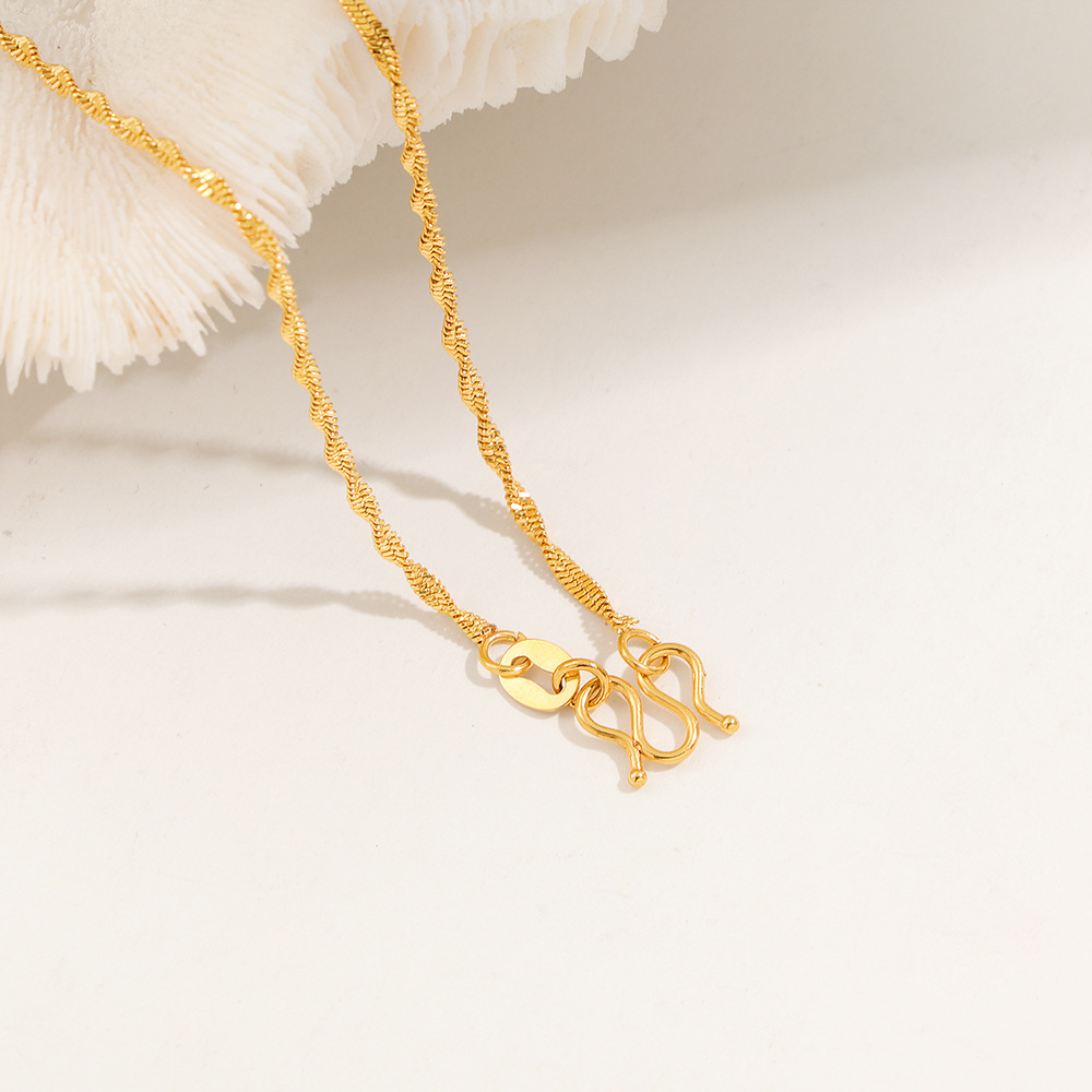 钛钢不掉色M扣蛇骨链2024新款项链女简约颈链百搭通勤素链锁骨链详情5