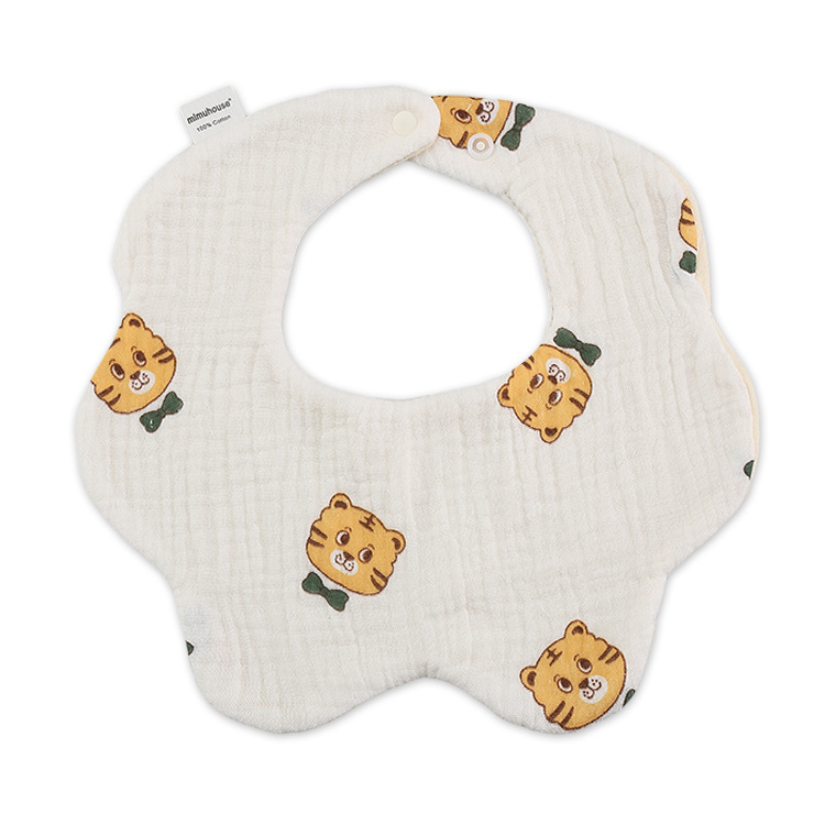360 Degree 6-Layer Cotton Gauze Baby Bib Baby Bib Cotton Baby Drool Towel Baby Bib Specification drawing