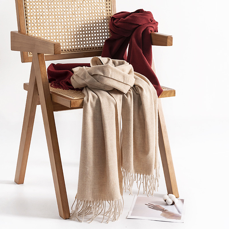 New Floral Imitation Cashmere Scarf Women's Simple Atmosphere All The Warm Shawl Fashion Commuter Neck Protective Cold Collar details Picture