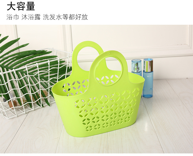 颜色可选手提塑料篮子洗澡蓝沐浴篮浴室洗浴篮收纳筐子小篮子浴筐详情12