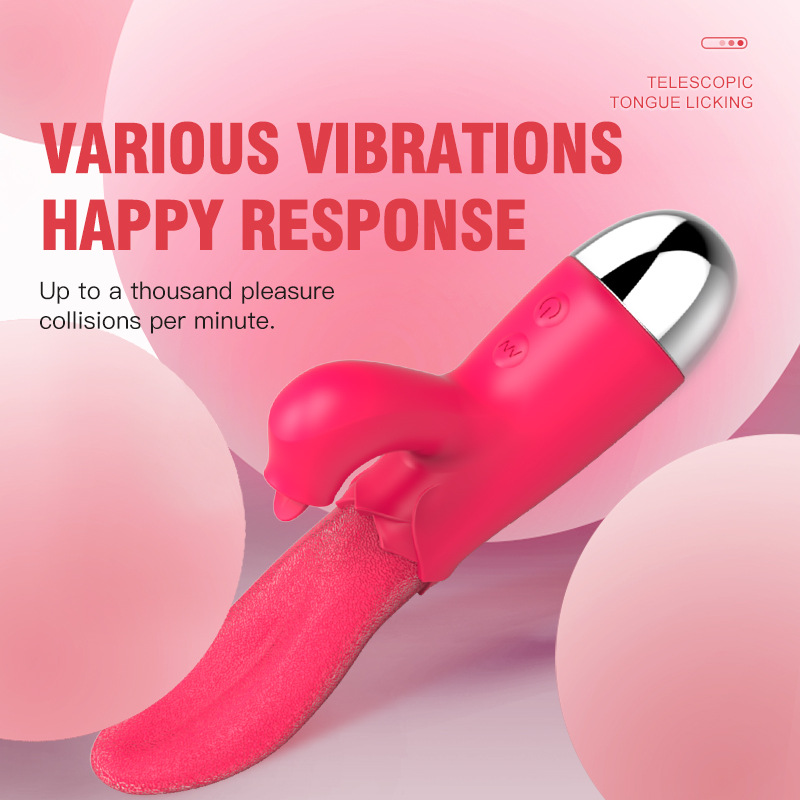 New silicone USB charging vibrator adult sex toys female masturbation tongue licking massager foreign trade details Picture