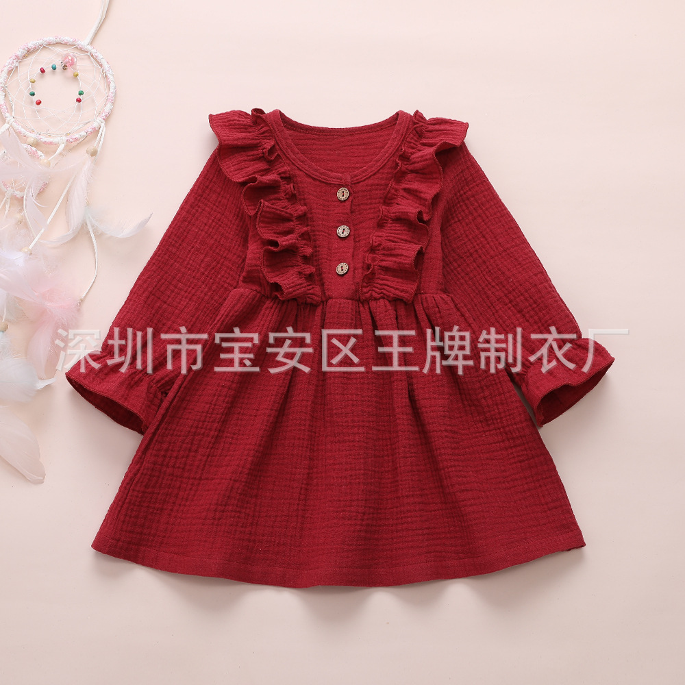 The new autumn and winter clothing for girls, infants and children from EBAY in Europe and America in 2020, including cotton and linen dresses for children, is directly approved by the manufacturer Item Picture