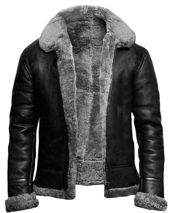 2022 Autumn/Winter Independent Station Cross-border men's faux fur integrated long-sleeved overcoat Coat 6531 Regular style