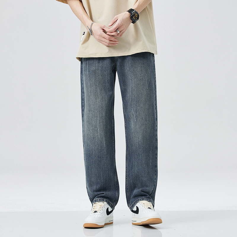 New spring and summer jeans for men, straight-leg loose men's jeans, Haren pants, a trendy brand, fashionable and popular pants for men details Picture