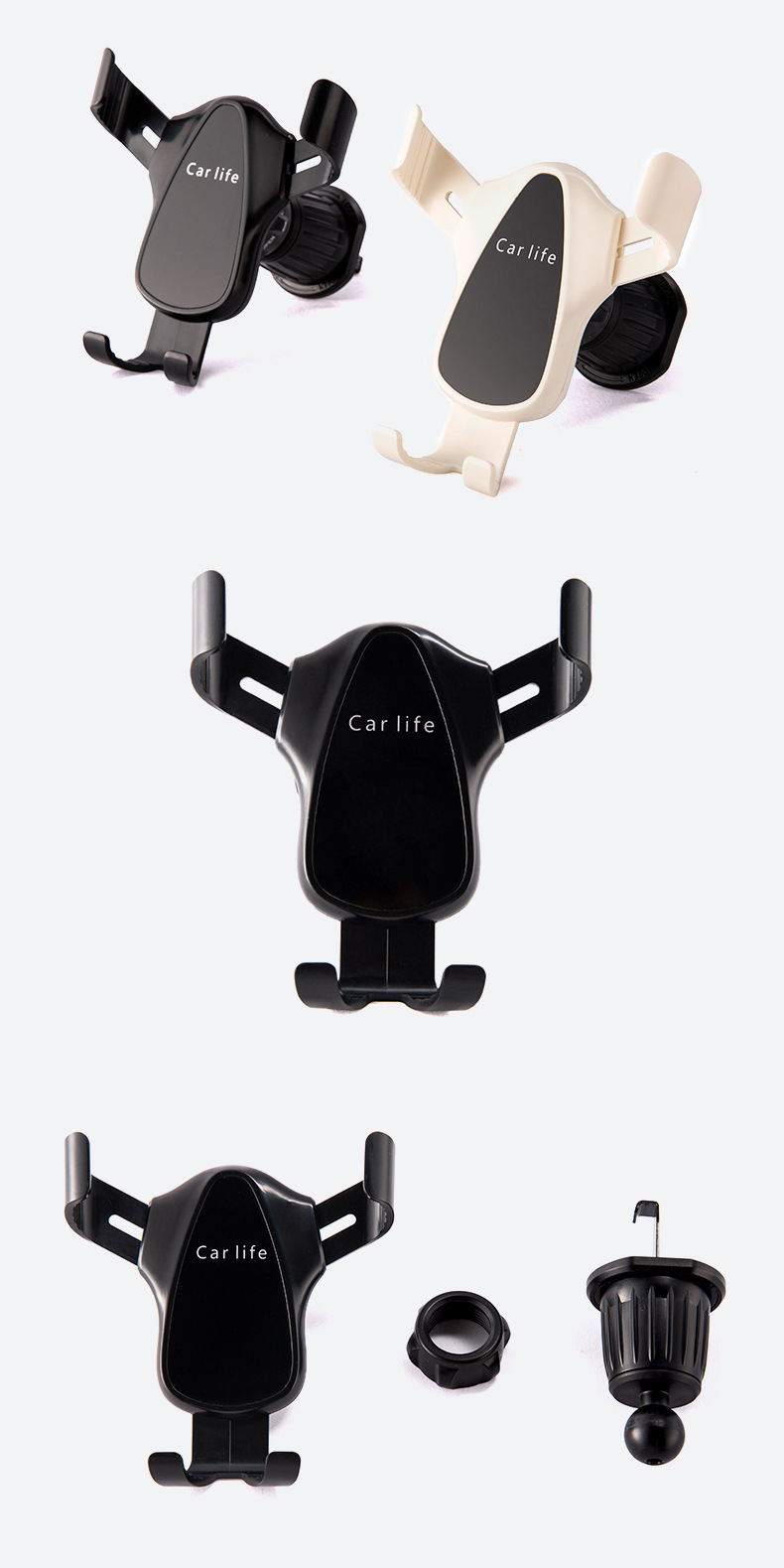 车载手机支架三角重力镜面支架出风口导航挂钩式固定汽车手机支架详情16