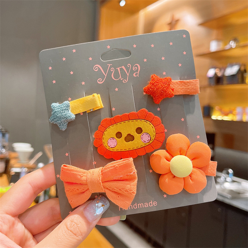 Children's Cartoon Fabric Flower Hairpin Baby Liu Haihai Clip Girls Hair Free Headwear Network Red 2022 New Model Application Scenario