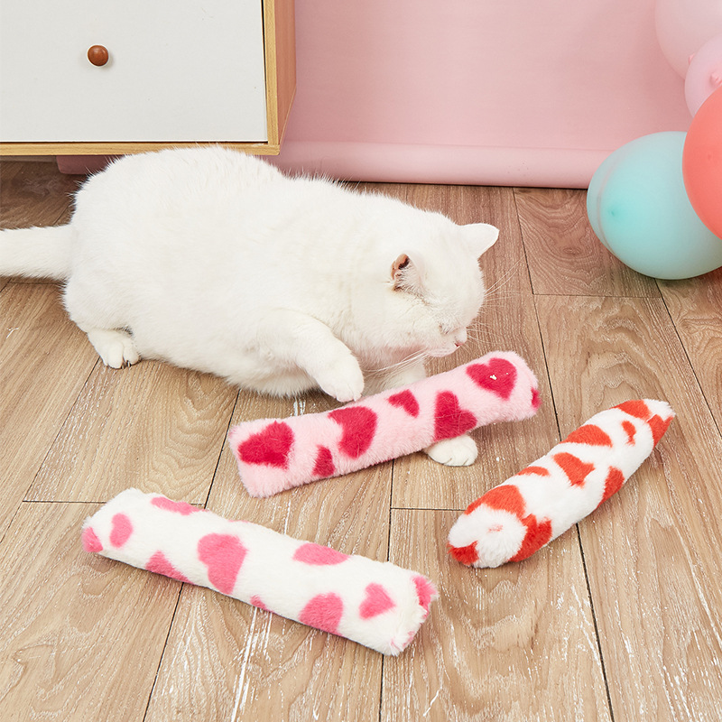跨境新品猫玩具爱心抱枕猫咪互动自嗨解闷宠物用品工厂直发批发价