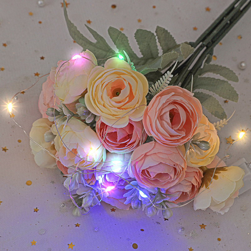 led string lights, small lights, copper wire lights, Qixi Festival decorative lights, flower gifts, cakes, button lights, atmosphere flower bouquets Application Scenario