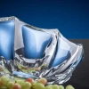 Light luxury creative crystal glass fruit box, irregular-shaped sail fruit plate, modern living room fruit bowl, home decoration candy plate Application Scenario