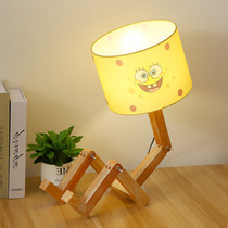 Net red solid wood robot decorative lamp Creative bedside atmosphere lamp bedroom eye protection small gift plugged in night light