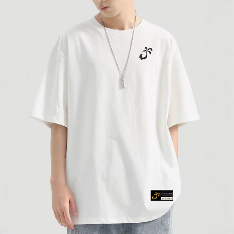 For men, pair a white men's pure cotton long-sleeved T-shirt with a base layer for spring and summer Application Scenario