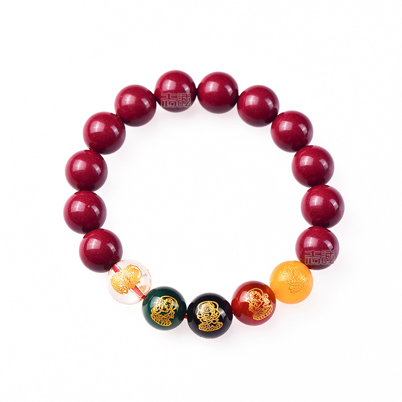 手链/水晶/首饰/五彩绳/饰品白底实物图