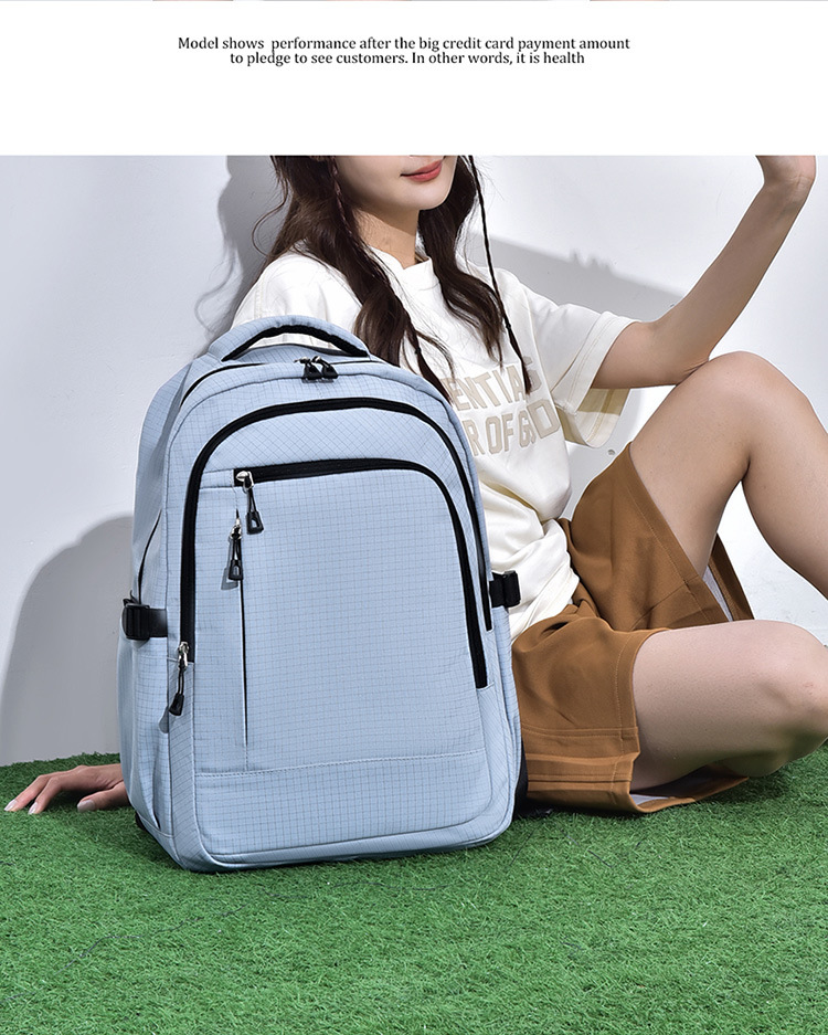 跨境单品双肩包书包背包学生大容量男女同款通勤时尚新潮韩版百搭详情13