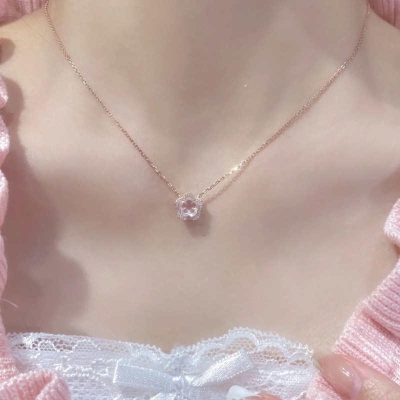 Love Clavicle Chain Rose Gold Necklace Female White Fritilla Zircon Simple Geometry With Light Luxury Small Temperament Choker Specification drawing
