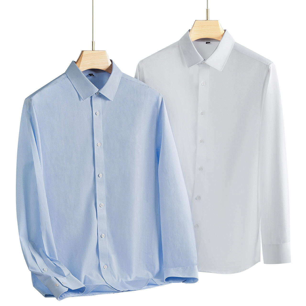 100% pure cotton shirts for men with a high-end feel, business and professional work clothes, all-cotton DP ready-to-wear shirts without ironing Item Picture