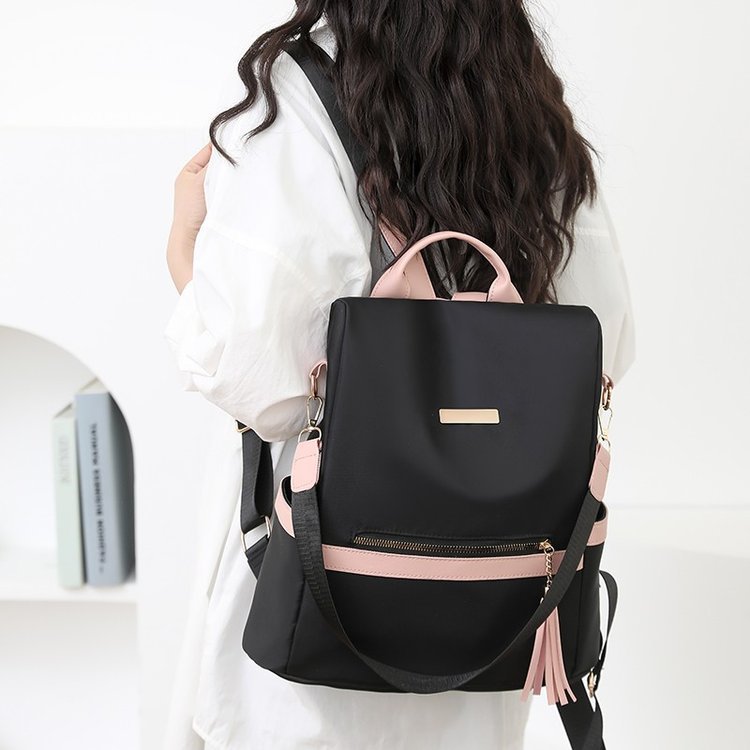 跨境专供外贸女士双肩背包尼龙布可双背可单肩多用包可手提女包