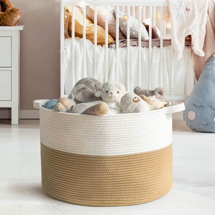 Cotton rope storage baskets, household items, cotton thread storage buckets, toys, sundries, dirty clothes storage baskets, multi-specification storage baskets Specification image