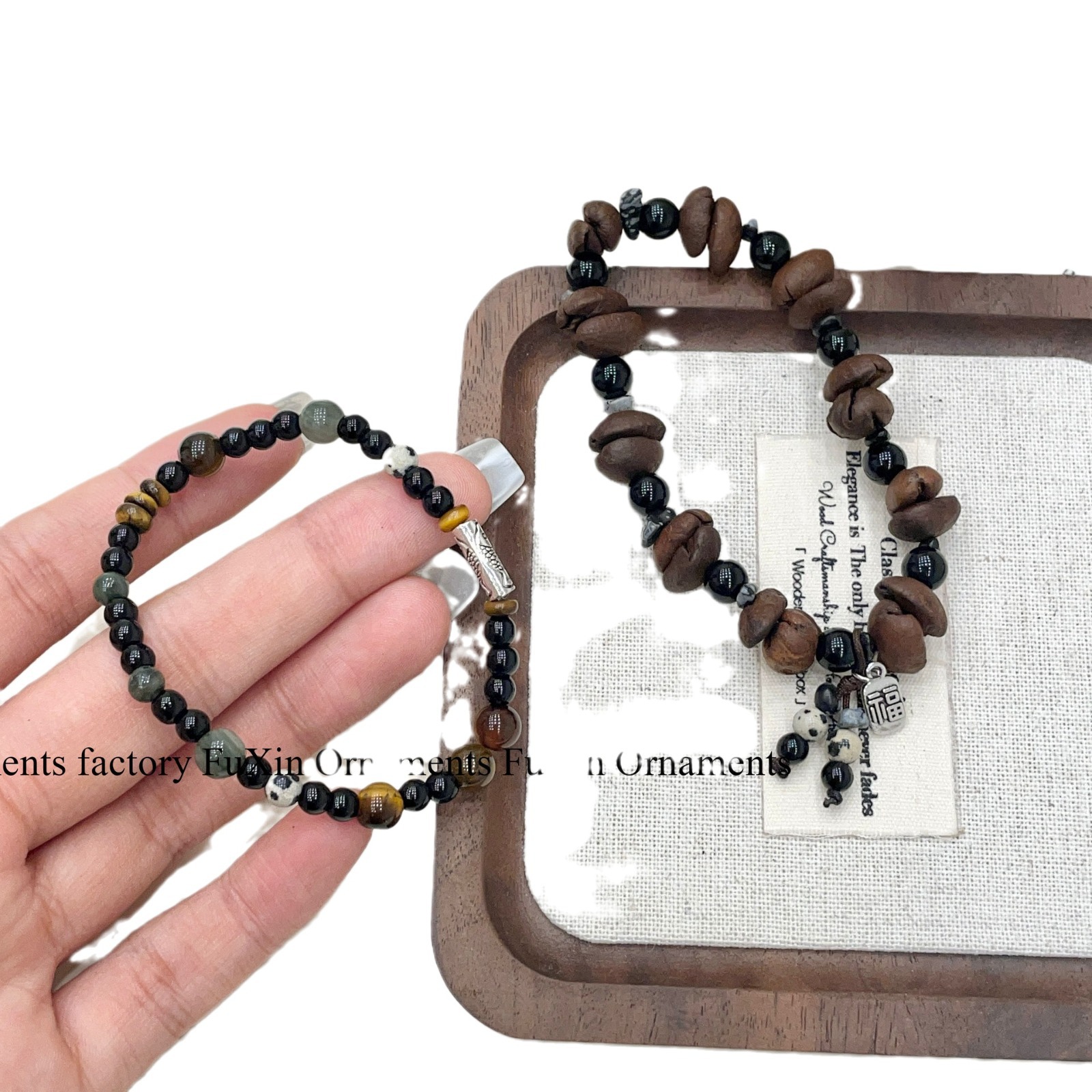 The new unique coffee bean bracelet features a niche and versatile design, a retro style for both men and women, and a new Chinese style for best friends and couples Item Picture